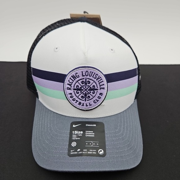 Nike Classic99 Racing‎ Louisville FC Print Trucker Hat Cap Snapback NWSL New - Picture 2 of 7